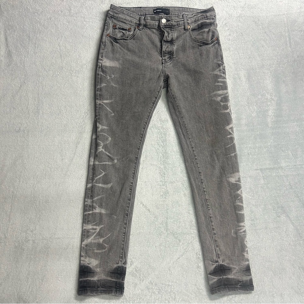 Purple-Brand Men’s Size 34 Jeans Gray Acid Washed, style No. 2023.